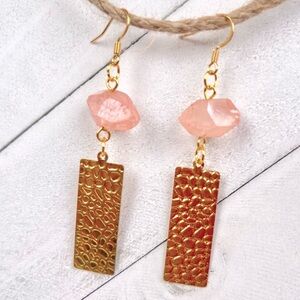 Handmade Peach Drop Earrings